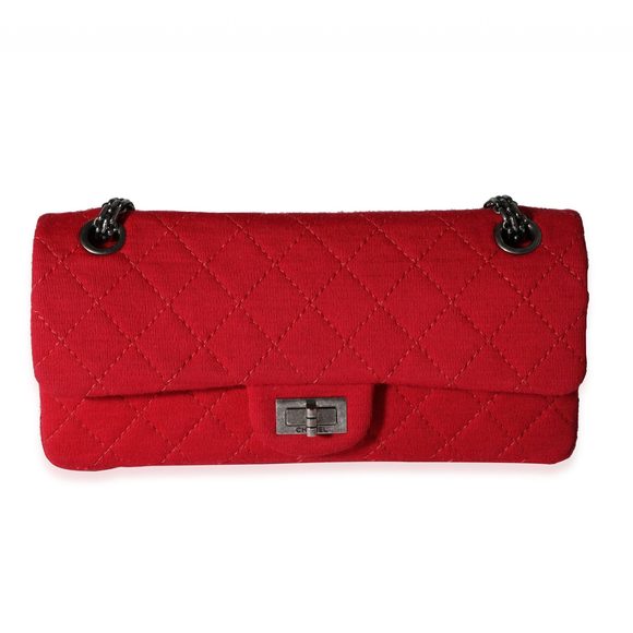 Chanel Red Jersey East West Reissue Double Flap Bag - Picture 1 of 8